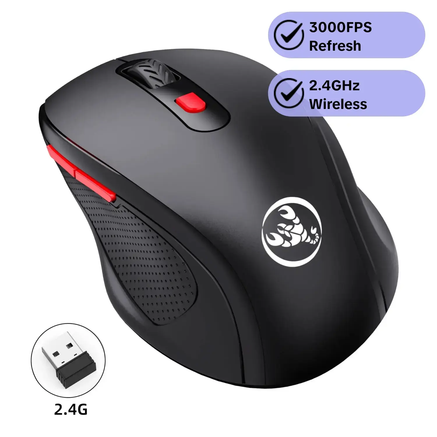 Hxsj-T67 Wireless Lightweight Gaming Mouse, Compact Design, Optical Movement Detection, Suitable for PC, Laptop, Gaming Console, Right Hand Orientation, Gaming Accessory, Computer Peripherals, PC Gaming Mice