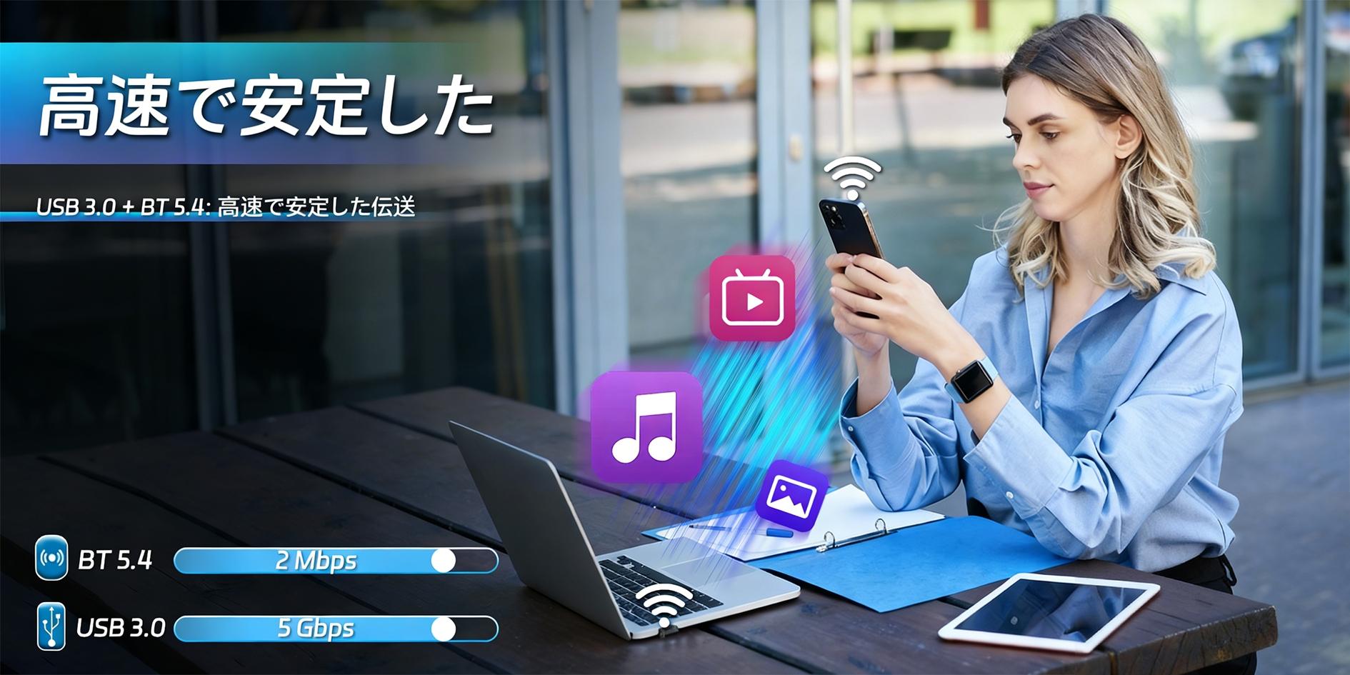 USB Bluetooth Adapter for PC   Long-Range 2.4GHz, Compatible with 11/10/8.1 Computerp, Laptop, Keyboard, Mouse, etc, USB3.0 High Speed Transmission Low Latency Stable Connection Compatible with Windows 7/8.1/10/11 Supports