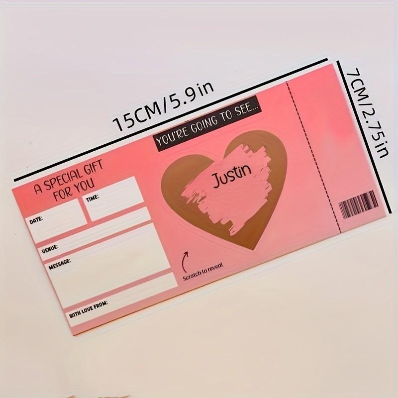 Creative Scratch-Off Surprise Cards, Romantic Heart-Shaped Gift Card, Customizable Date/time/location, Perfect for Valentine's Day & Anniversaries