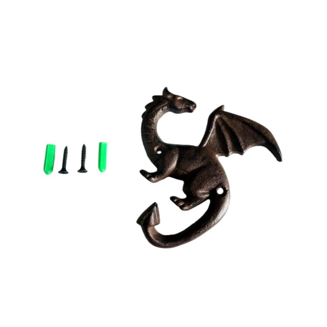 Cast Iron Dragon Wall Hook, Vintage Coat Rack, Ideal for Hanging Coats, Hats, Keys, and Towels, Decorative and Functional Home Accessory