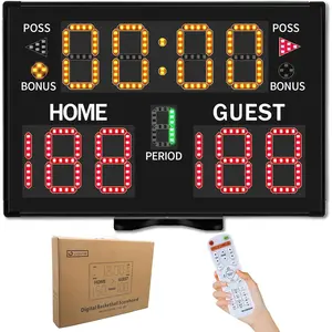 Electronic Basketball Scoreboard with Buzzer, Digital Scoreboard with Remote, Portable Score Keeper Battery Powered Score Board for Sports Games