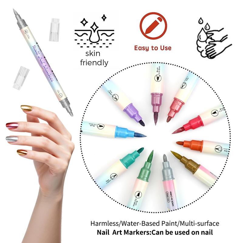 Nail Markers For Nail Art, 12/24 Colors Nail Art Pens Set, Diy Nail Art Marker, 3d Nail Polish Pens, Dry Nail Art Nail, For Art Drawing Painting Point Dotting Manicure Tools Nail Design