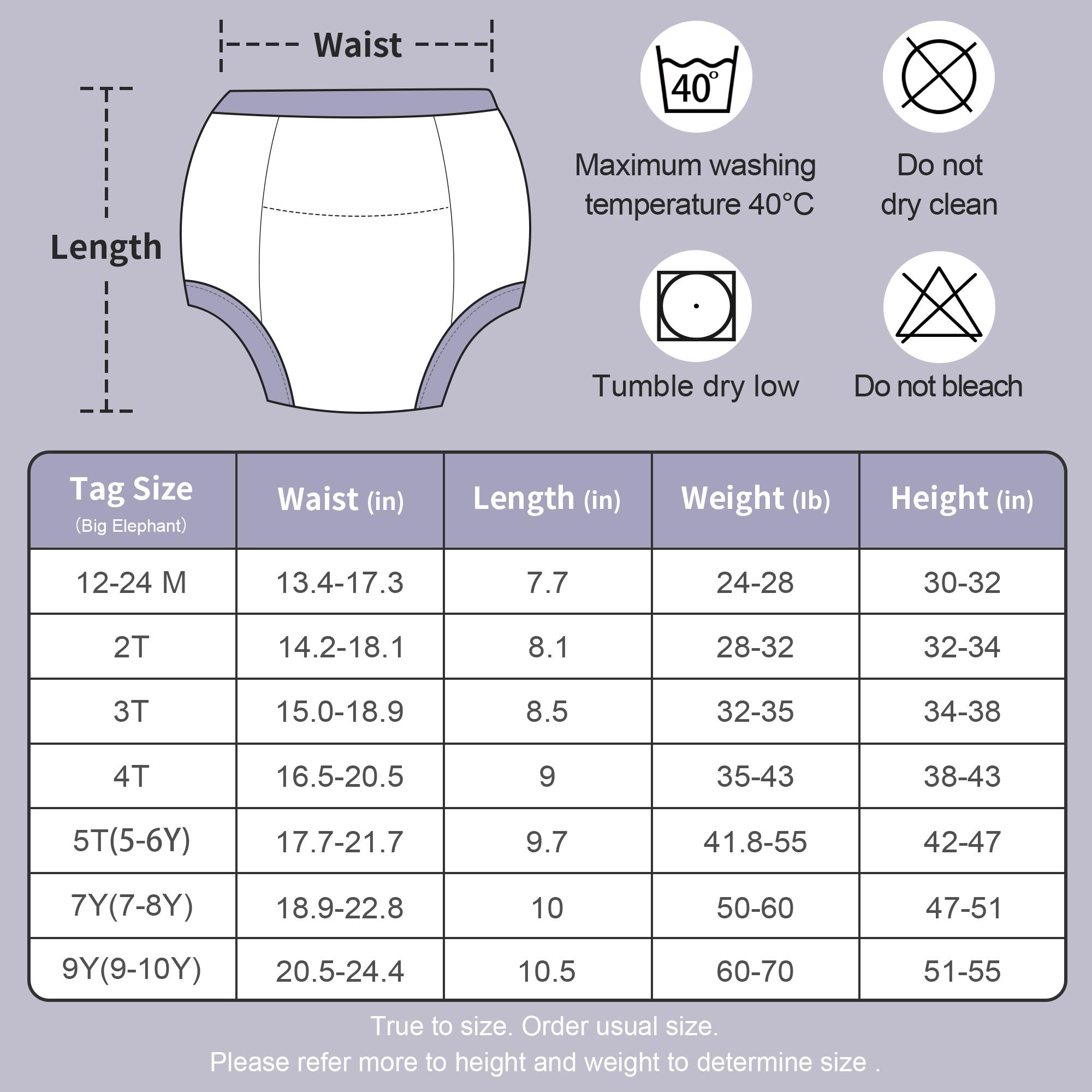 BIG ELEPHANT Potty Training Pants for Boys Girls – Soft and Absorbent 100% Cotton Underwear