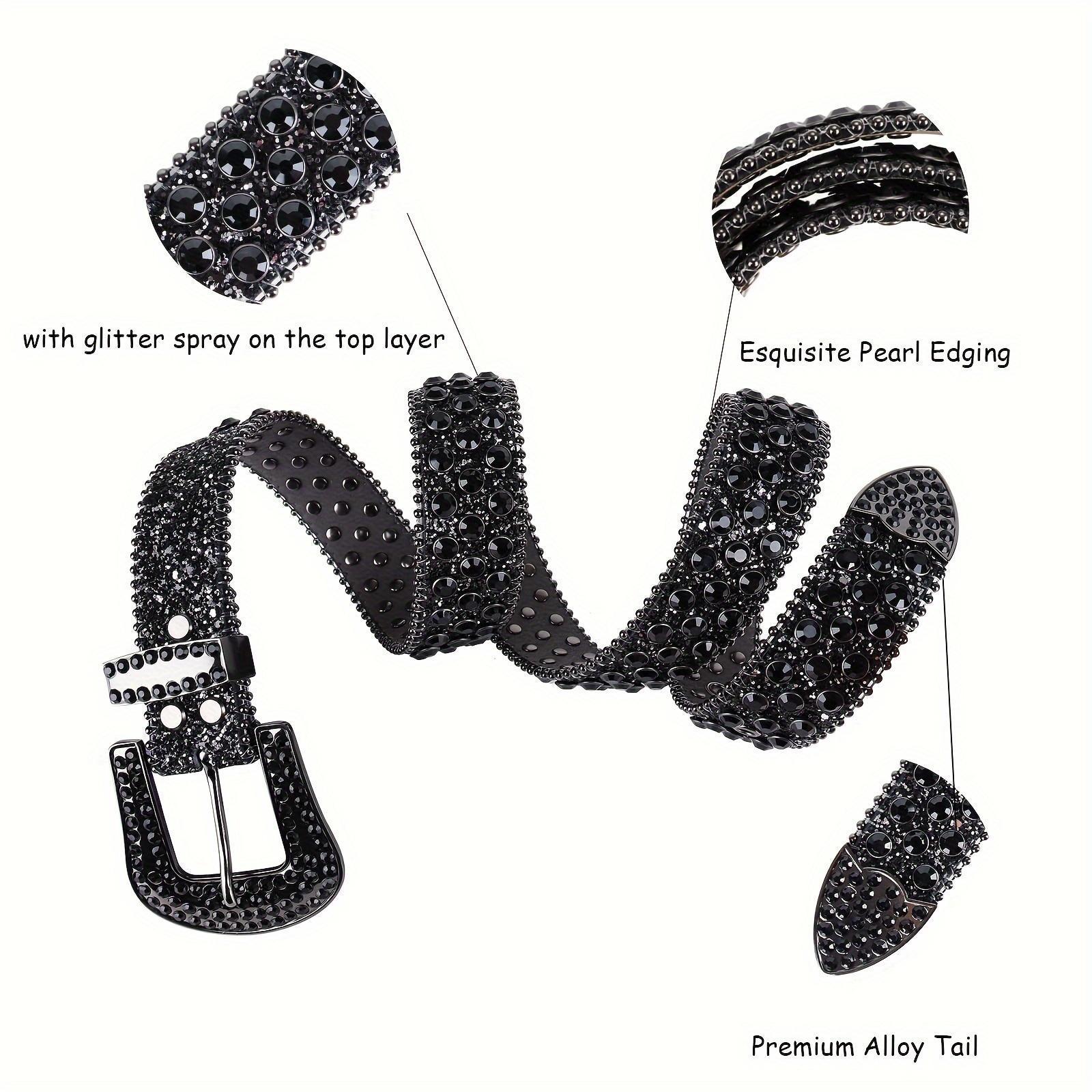 （multicolor）BB belt y2k Handmade Rhinestone Belt  Suitable For Both Men And Women,With Western Hip-hop Style, Perfect For Decorating And Matching With Jeans. Luxury Holographic Rhinestone Belt