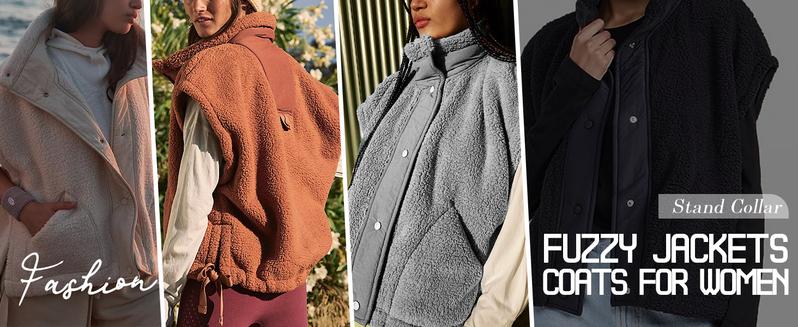 Yozazzy Women's Fuzzy Sherpa Vest Oversized Casual Sleeveless Fuzzy Fleece Vest Winter Warm Button Down Gilet Outerwear Jacket with Pockets Soft Womenswear Comfy Tops Yozazzy Women's Fuzzy Sherpa Vest Oversized Casual Sleeveless Fuzzy Fleece Vest Winter Warm Button Down Gilet Outerwear Jacket with Pockets Soft Womenswear Comfy Tops