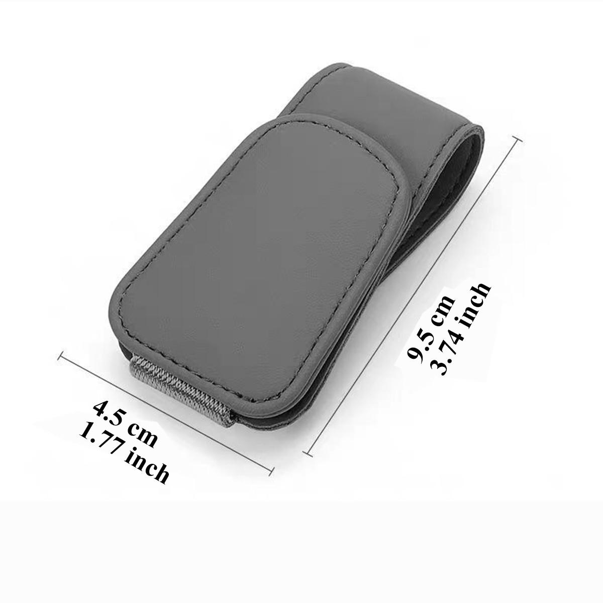 Magnetic PU Leather Car Visor Sunglasses Holder, Sunglasses Organizer for Car, Sunglasses Clip for Car Visor, Car Interior Visor Accessories