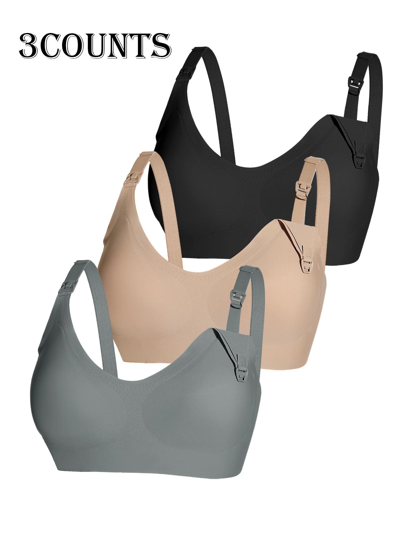 Women's Maternity Nursing Bra Set, Front Button Design, Comfortable Breastfeeding Support, Casual Style, All Season Wear, Maternity Bras