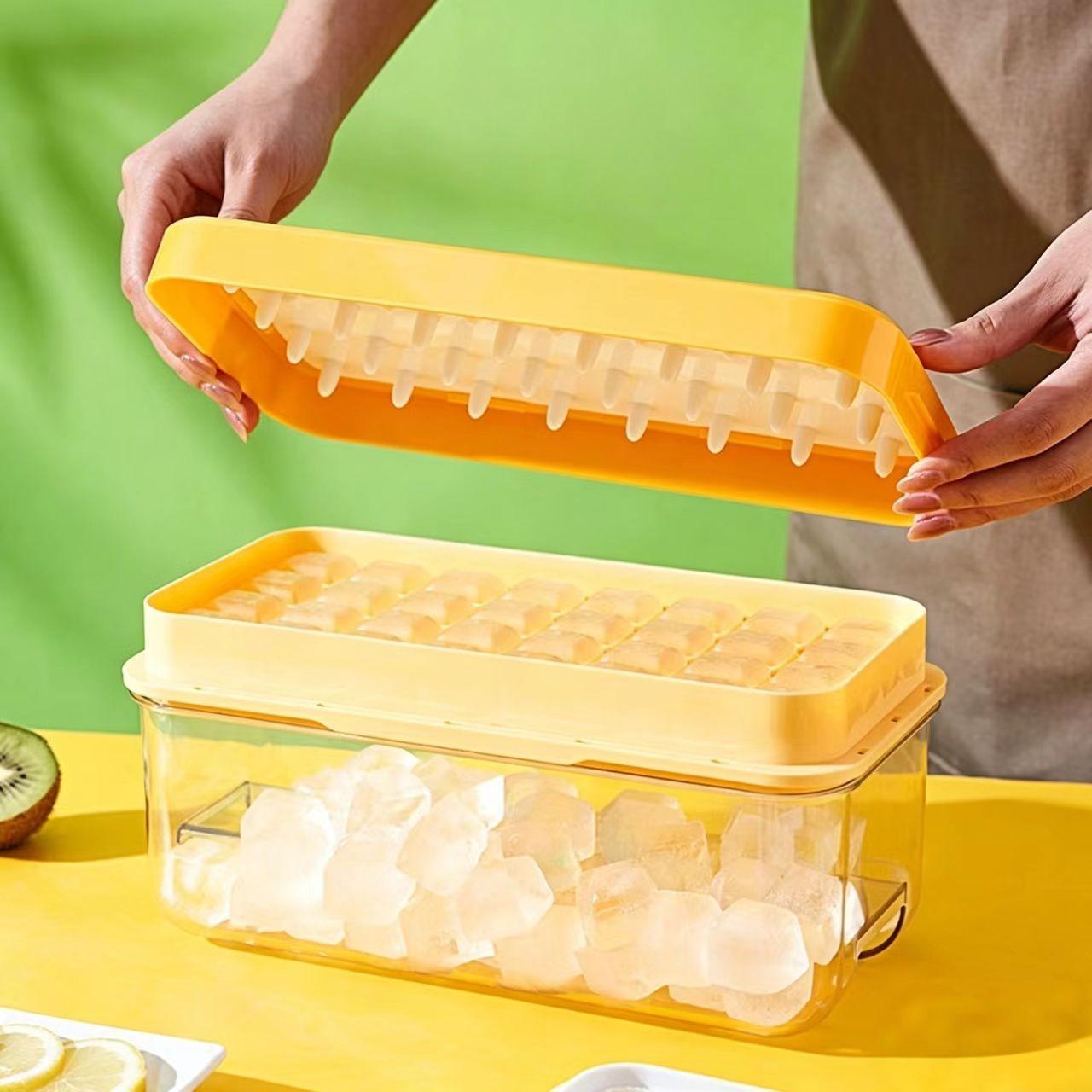 Large Capacity Thick Ice Cube Mold, Home & Commercial Ice Maker, Silicone Ice Tray, Quick Freezing, Easy Release, Storage Box