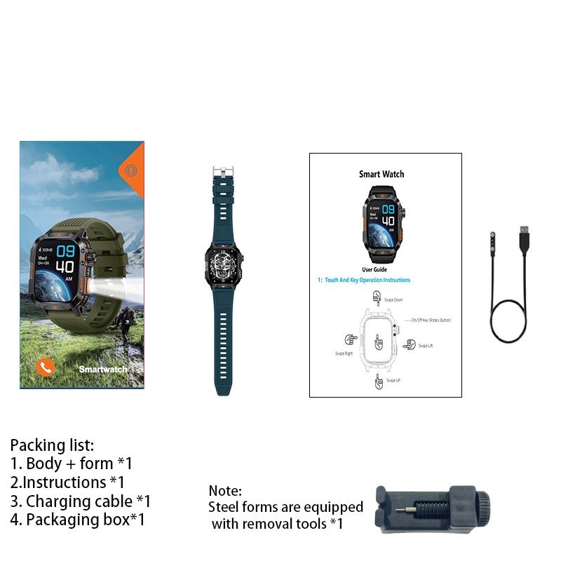 Multi-functional Smart Watch with Flashlight Compass, Fashionable Digital Watch with Heart Rate Monitoring & Sleep Tracking, Sports Watch with Multiple Sports Modes for Women & Men Multi-functional Smart Watch with Flashlight Compass, Fashionable Digital Watch with Heart Rate Monitoring & Sleep Tracking, Sports Watch with Multiple Sports Modes for Women & Men