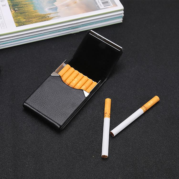 Vertical Stainless Steel Hardware Metal Leather Cigarette Case Metal Cigarette Case, Business Cigarette Bag, Fashion Gentleman Cigarette Bag