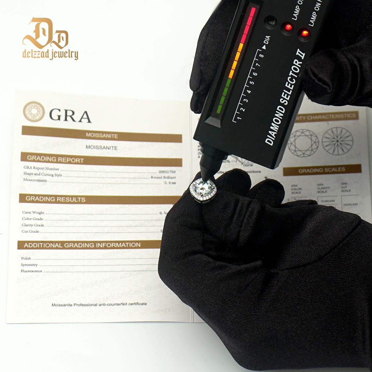 Delzzad Colored Halo Square Stud Earrings Synthetic Moissanite Earrings S925 Studs For Men Women Birthday Anniversary Mother's Day Christmas Gifts