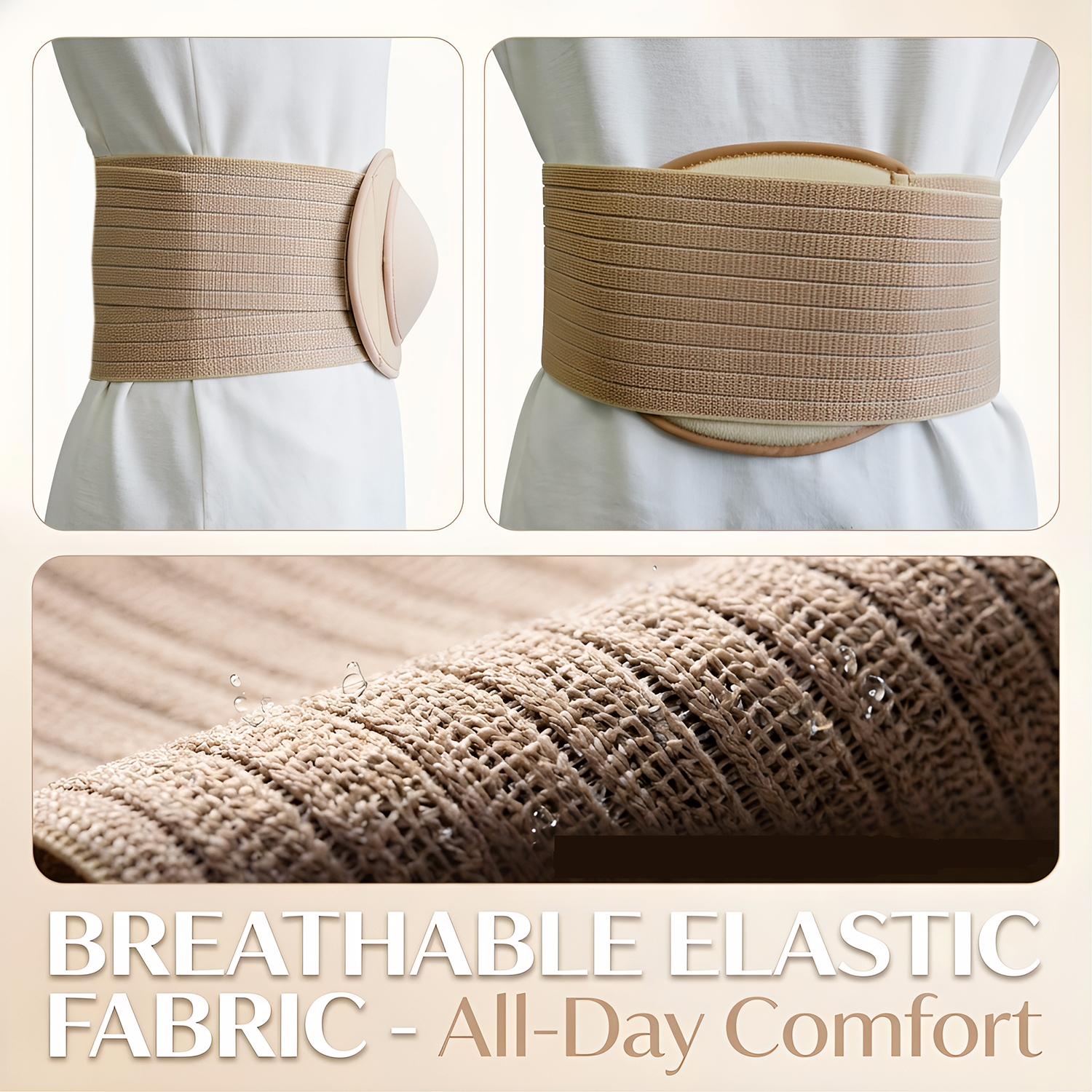 Adult Hernia Belt,Breathable Belly Button Hernia Support Brace With Compression Pad for Small Intestine Gas and Indirect Hernia