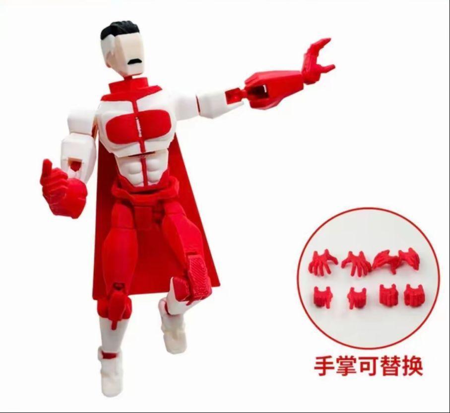 3D Printed Invincible Boy Titan13 T13 Dummy13 Multi-Jointed Movable Action Figure - Articulating Figurine, Collectible Figurine, Desktop Ornament Toy