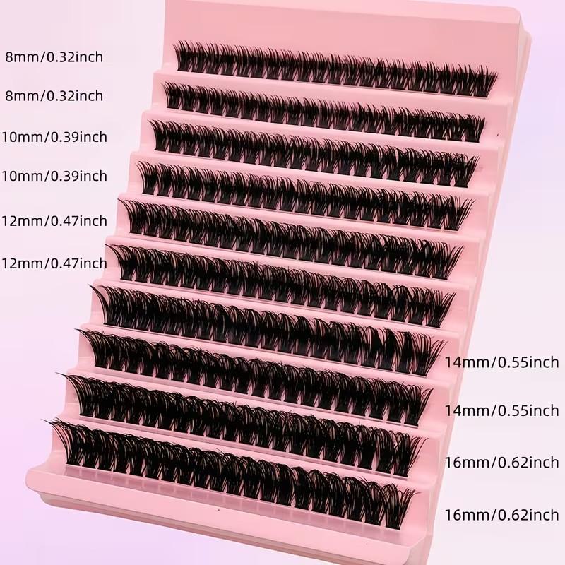 Lash Clusters 80D DIY Cluster Lashes Volume Eyelash Clusters Eyelash Extensions False Eyelashes Black Individual Lashes Super Thin Lash Band Wispy Lash Extension at Home DIY Dramatic Lashes, Lengthening Volumizing Lashes (60D,8-16mm)