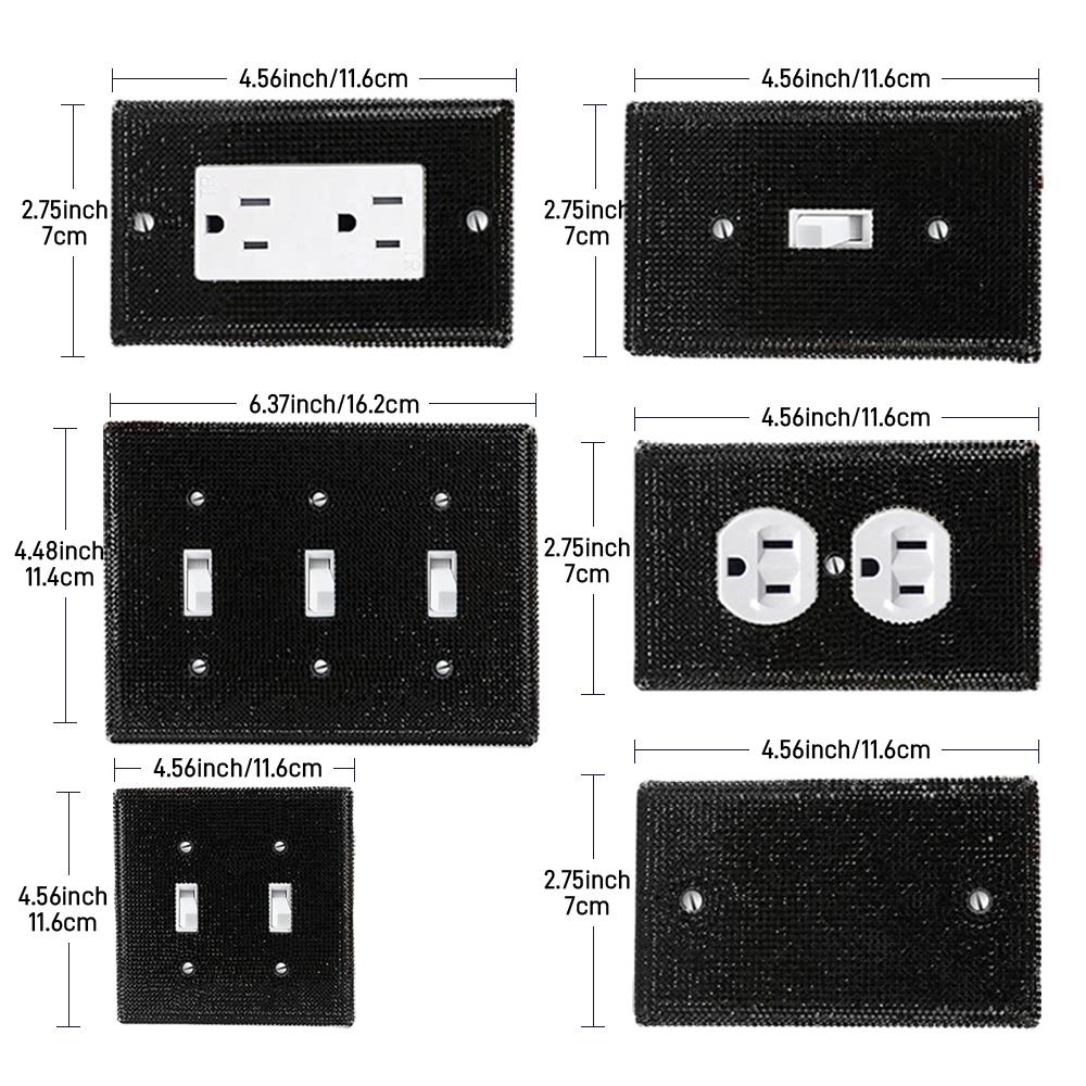 Shiny Rhinestone Wall Panel, Light Switch Cover, Durable Decorative Dual Toggle Socket Panel, Stylish Home Accessory