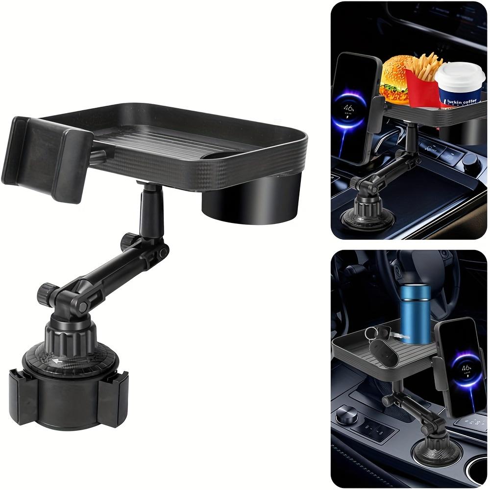 360° Rotating Car Cup Holder Extender, Detachable Food Tray and Phone Stand, Durable Abs Material, Suitable for Cars and Trucks