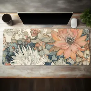 Viral Soft Floral Vintage Mouse Pad, Gentle Botanical Desk Mat, Oversized Non-Slip Office Pad, Desk Accessories, Aesthetic Decor, Smooth Surface for Daily Use, Trendy Calm Vibe Desk Setup 2026 #FYP #DeskGoals #SoftFloralVintageVibes #BotanicalDesk