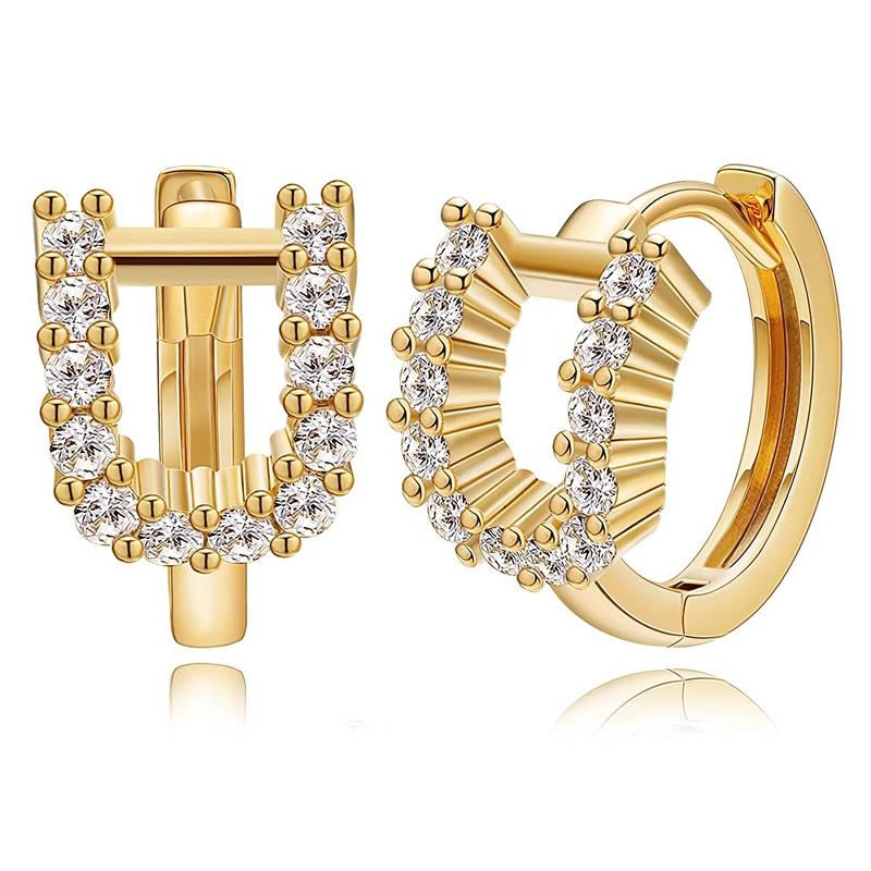 Letter Cubic Zirconia Huggie Earrings Tiny Earrings Small Huggie Hoop Earrings Simple Lightweight Hoops Gift for Women