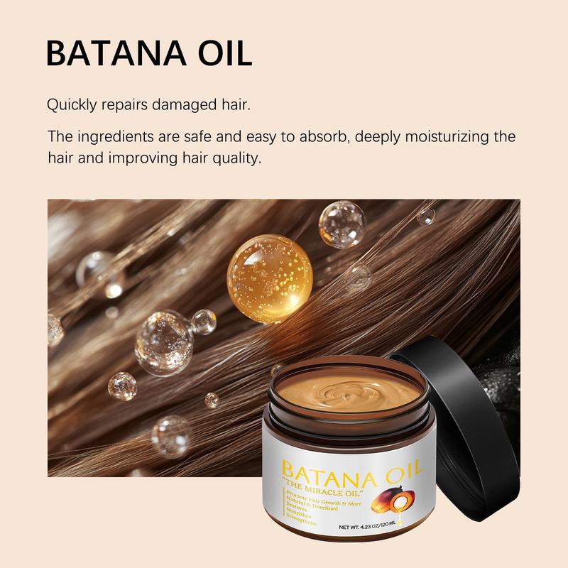 Batana Oil For Hair & Repair Natural Organic Formula Boost Thickness Nourish Dry Scalp  Hair Care Shiny Eliminates Split Ends for Men & Women