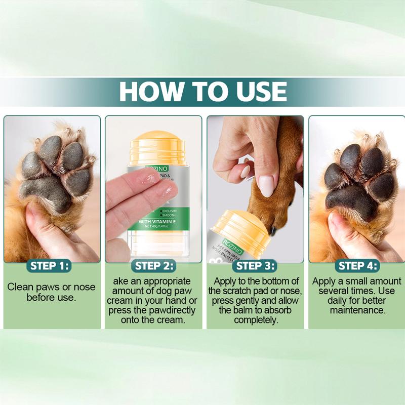 ROZINO Pet Paw & Nose Balm - Vitamin E Moisturizing for Smooth Paws