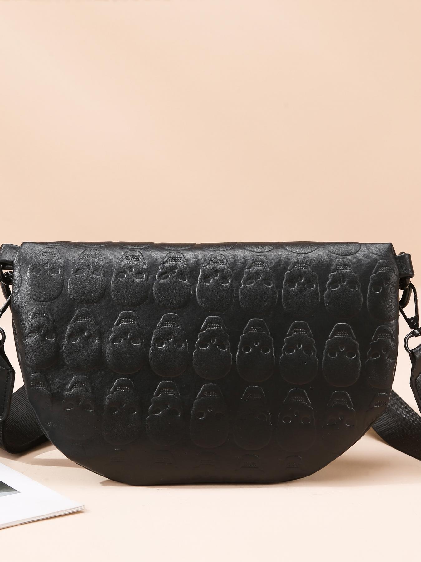 New Unique Design Skull Pattern Bag, Bold Fashionable Shoulder Crossbody Bag, Versatile Style for All Occasions, Crossbody Chain Bag, Fashionable Unique Bags