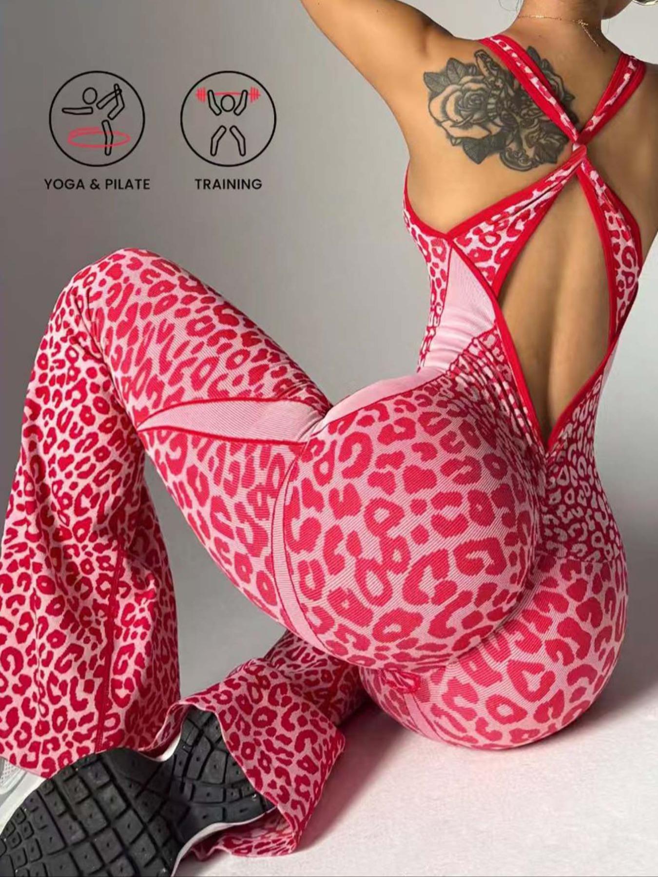 Women's High Waist Yoga Pants, Seamless Fashion Design, Back Cross Buckle, Tummy Control, Butt Lifting, Micro Flare Leggings
