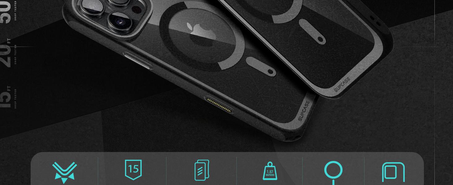 SUPCASE iPhone 16-11 Case with Camera Control Capture Button MagSafe Compatible Slim Clear Shockproof Magnetic Protective Smartphone Cover Cellphone Protection