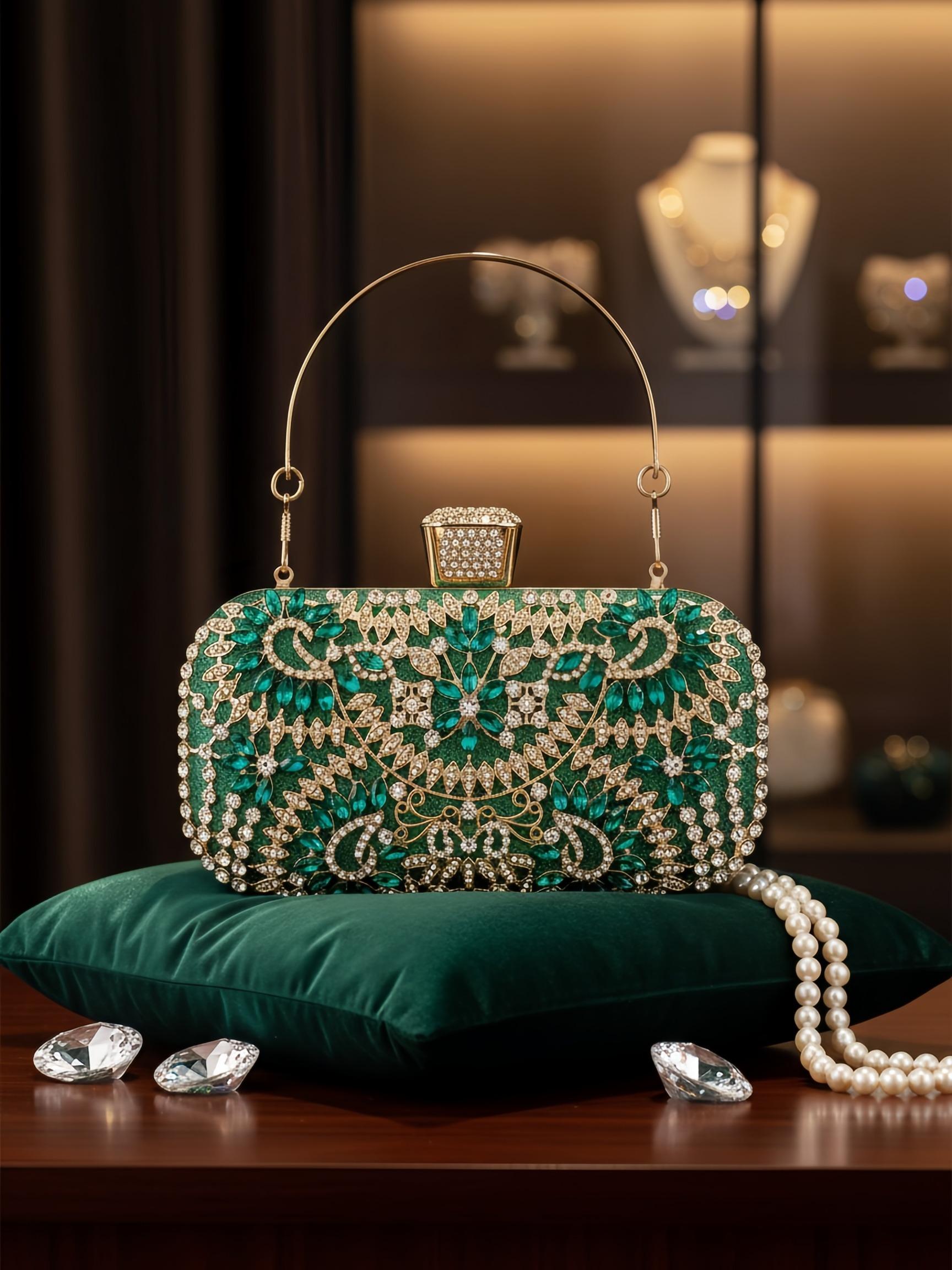 High-End Rhinestone Evening Bag, Fashionable Sparkling Fabric, Embellished Clutch, Versatile Banquet Clutch, Luxurious Handbag for Weddings, Parties, Birthdays