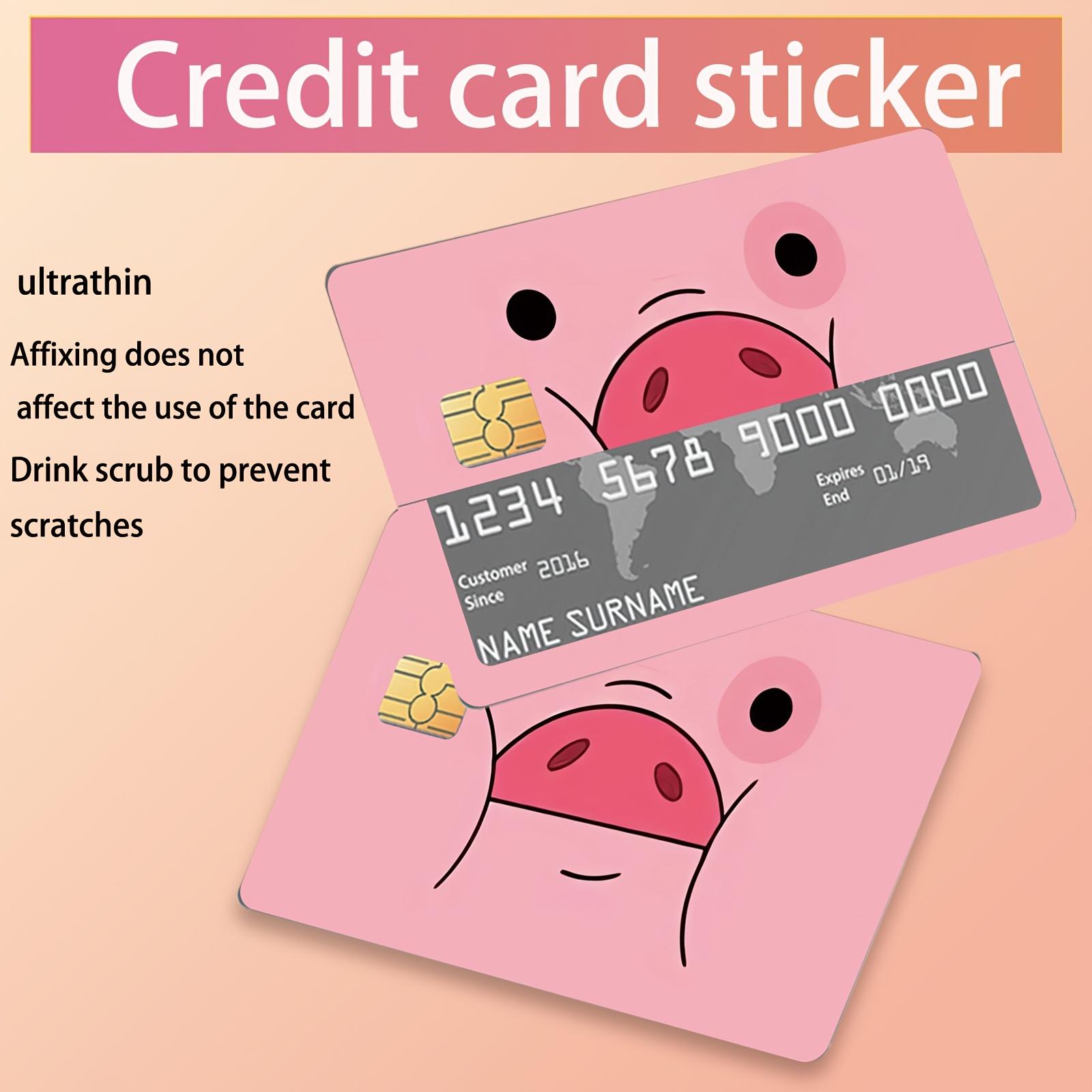 3pcs, 1pc Spare Pink Pig Creative Pattern Credit Card Stickers Anti-Fingerprint And Anti-Scratch Cards Ultra-Thin, Suitable for Debit Card, Transportation Card And Credit Card