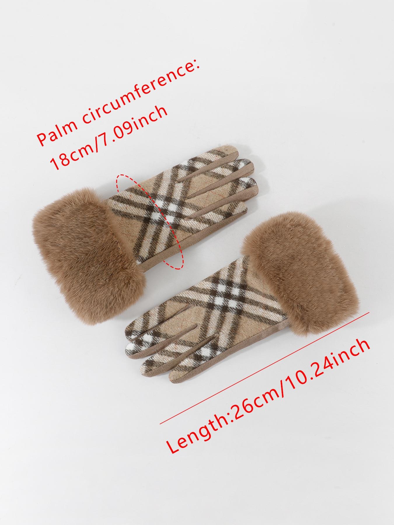 Women's Thickened Winter Gloves, Windproof & Warm Cycling Mitts, British Style Fall & Winter Handwear, 1pcs