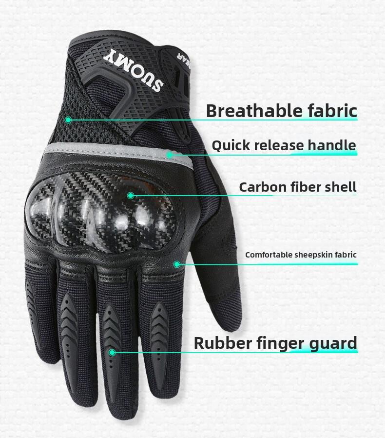 All Season Shock Absorbing Climbing Gloves Carbon Fiber Full Finger Winter Ski Cycling Mountain Bike Wrist Support Outdoor Wear Resistant Anti Slip Breathable Lightweight Flexible Protective Gear Hiking Riding Snow Sports Comfort Durable for Men Women