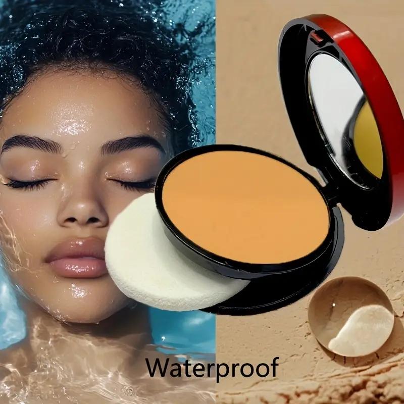 6-Shade Waterproof & Sweat-Proof Contour & Concealer Powder, Oil-Control Matte Finish with Buildable Coverage and Angled Sponge Applicator for Light Beige Skin Tones, Long-Lasting Natural Finish, Portable Makeup Smooth Application Tool