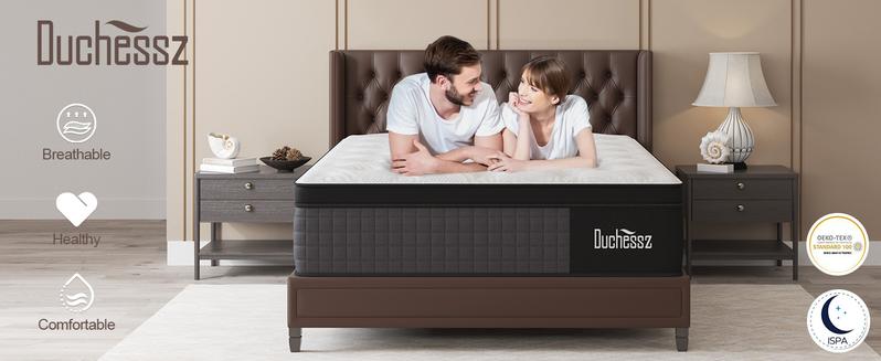 Duchessz 10"12"14" Twin Full Queen King Size Mattress in a Box Ergonomic Hybrid Spring Cooling Gel Memory Foam Medium Firm