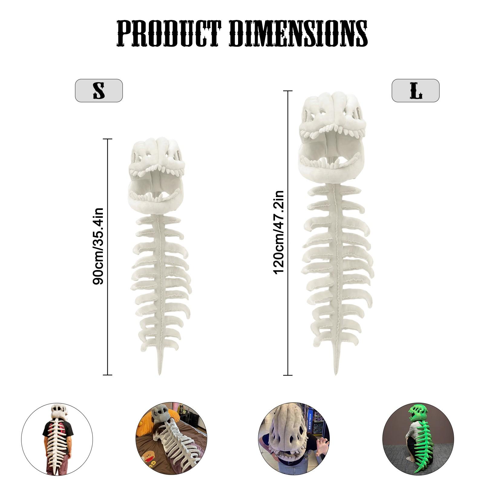 Funny Dinosaur Skeleton Costume Set, Fun Skull Dinosaur Fossil Hoodie, Party Halloween Bone Doll Costume, Perfect Gift Idea