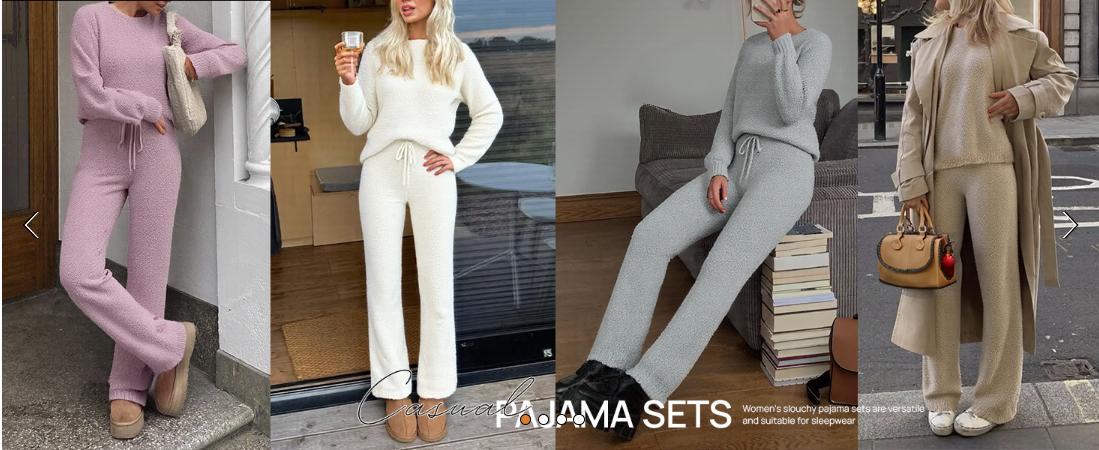 MEROKEETY Womens Pajama Sets 2025 Fall Lounge Sweater Set Cute Fuzzy Fleece 2 Piece Long Sleeve Cozy Winter Pj Outfits