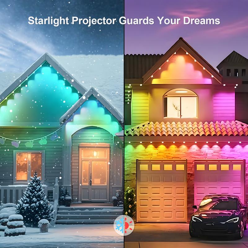 GLITGATE Permanent Eaves Light, Outdoor Lighting With RGBIC, Permanent Outdoor Lights, Holiday Decorations for Party, Music Rhythm , Remote Control & Bluetooth APP Link, IP67 Waterproof, 50/100 Feet Long, for Festival and Daily Decor GLITGATE Permanent Eaves Light, Outdoor Lighting With RGBIC, Permanent Outdoor Lights, Holiday Decorations for Party, Music Rhythm , Remote Control & Bluetooth APP Link, IP67 Waterproof, 50/100 Feet Long, for Festival and Daily Decor