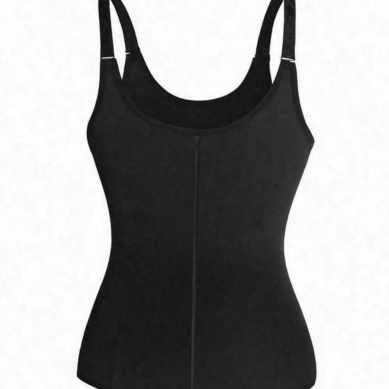 Women's Sports Waist Trainer with Zipper, Adjustable Shoulder Straps, Body Shaper Tank Top, Abdominal and Waist Control, Yoga Running Belt