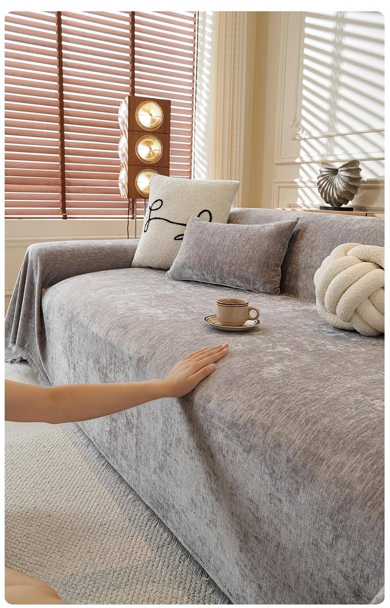 Budget-Friendly Vintage American Country Style Chenille Sofa Cover | Fine Texture Sofa Pad Cat-Scratch & Stain-Proof | Multiple Colors & Sizes Sofa Slipcover | Living Room/Bedroom/Office Universal | Pet-Friendly All-Season Usable, Sofa Couch Covers