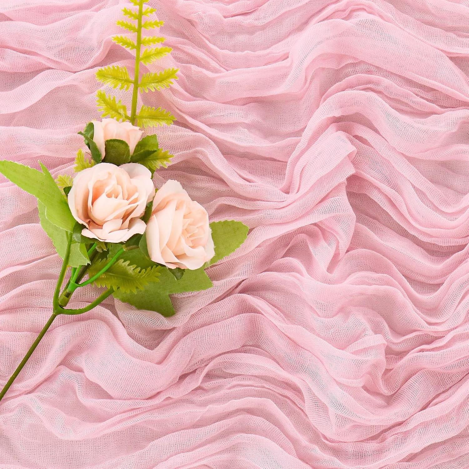 1/6/10pcs Light  Pink Table Runner Bohemian Country-Style Table Runner, Suitable for Weddings, Baby Baptism Parties and Holiday Decorations