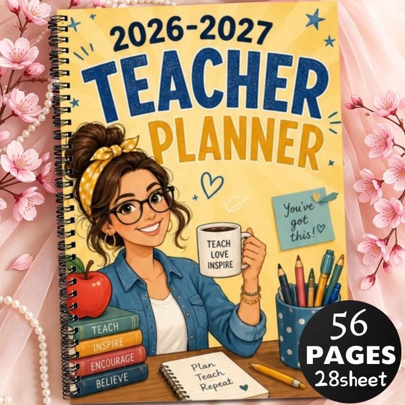 Teacher Planner 2026-2027, Yearly Planner, New Design Teaching Supplies Calendar, Essential Organization Tool for Educators, Must-Have Educational Organizer