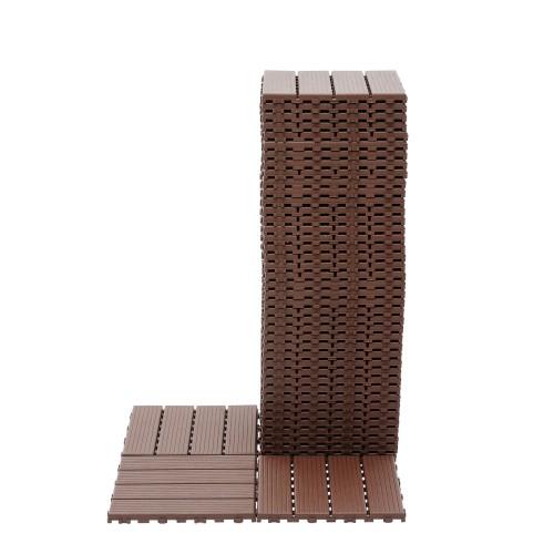 Plastic Interlocking Deck Tiles,44 Pack ,12"x12" Square Waterproof Outdoor All Weather Use,Outdoor or Indoor Poolside Balcony Backyard