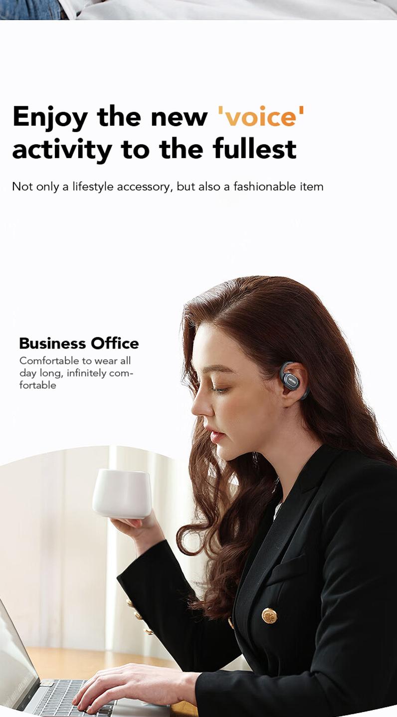 MINISO MS156 Open Ear True Wireless Headphones Long Battery Life HiFi Stereo Sound Wireless Earhooks Headset  Electronic Audio Waterproof Sport Earbuds