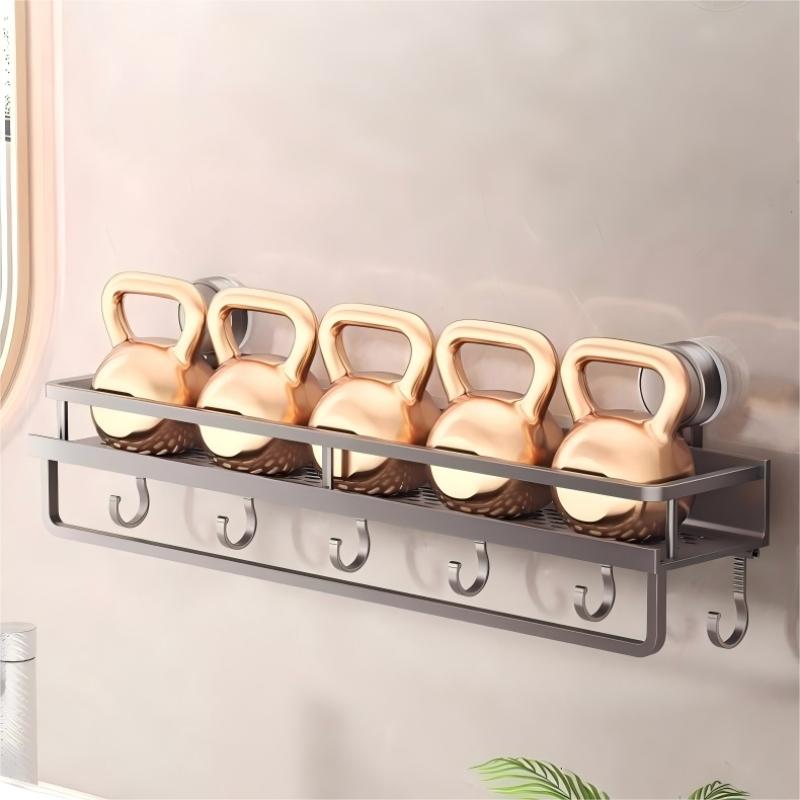 Multifunctional Rust-Resistant Shower Rack with Towel Hook, Space Saving Bathroom Organizer, Bathroom Organizing Accessories, No Drilling Installation Required