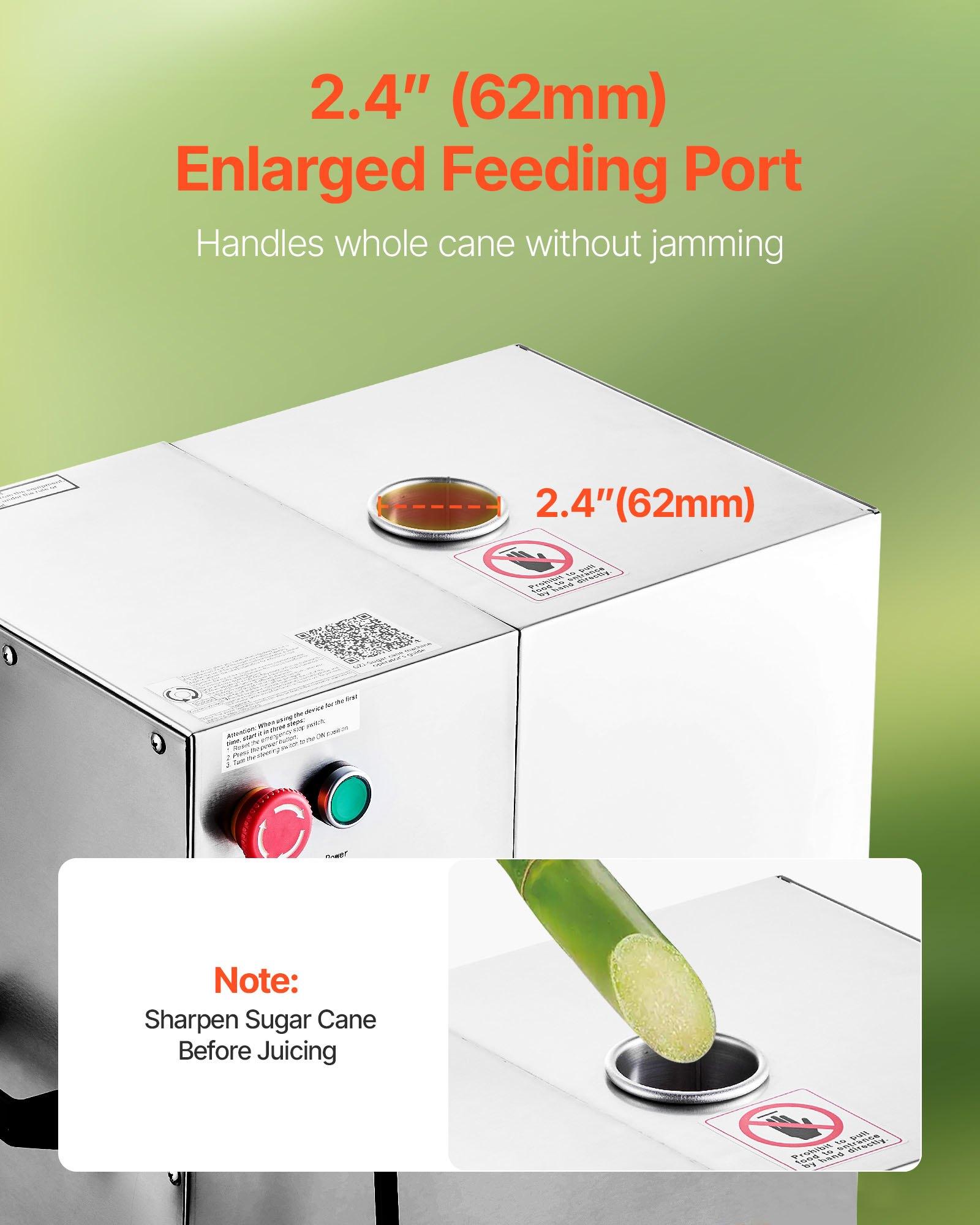 【DealsForYouDays】VEVOR Commercial Sugar Cane Juicer, 800W Electric Sugarcane Juicer Machine with 661LBS/H High Output, 4 Stainless Steel Rollers, Sugar Cane Press Juice Extractor Squeezer for Home/Commercial Use