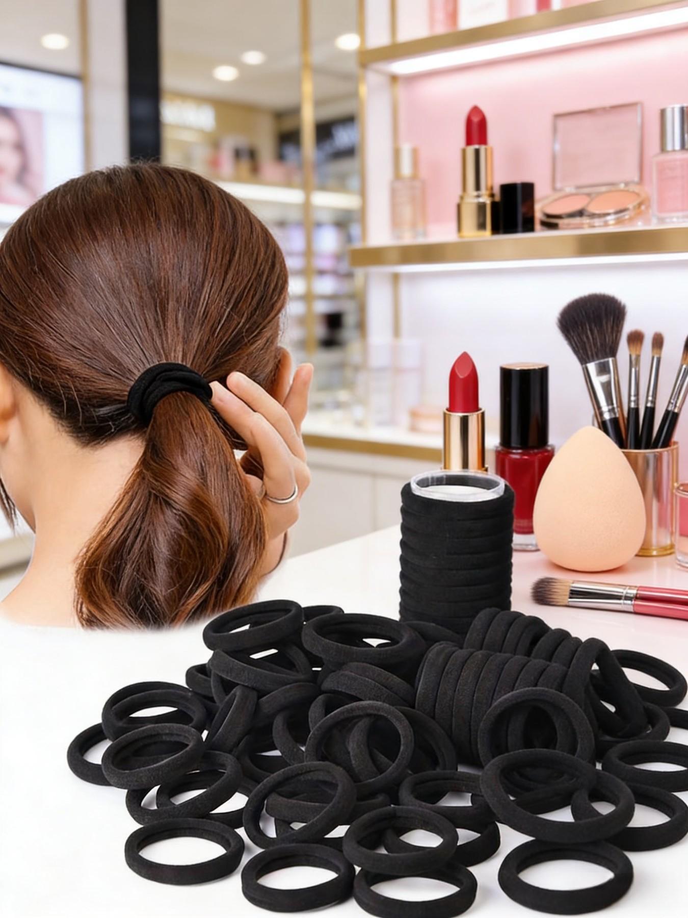 50-Pack Hair Ties, Seamless High Elasticity, No Pulling, Suitable for All Hair Types, High Elastic Ponytail Bands, Won't Catch Accessories