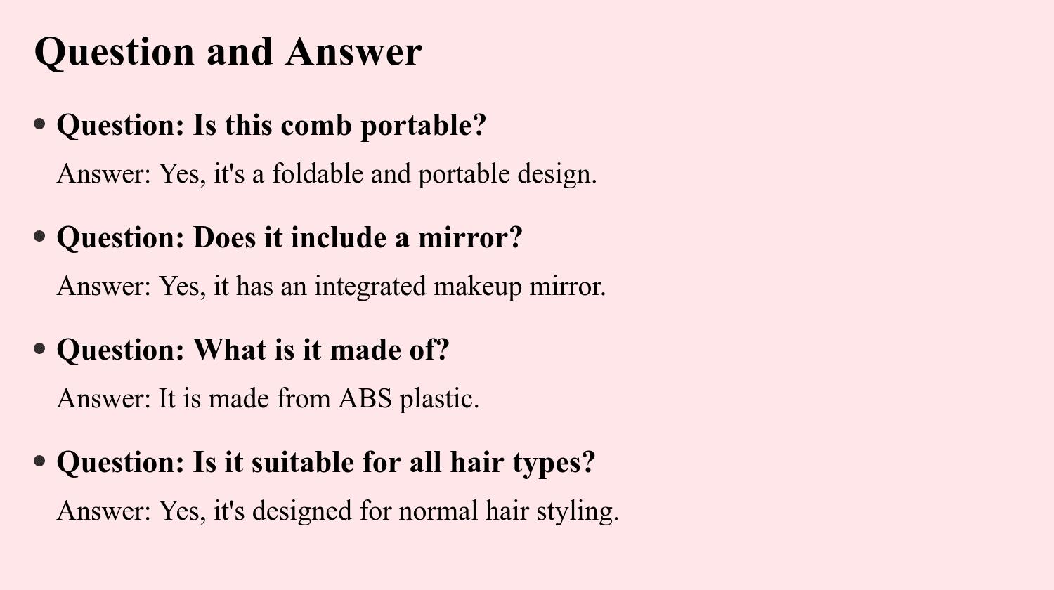 Cute Foldable Mini Comb Portable Ladies Mirror Cushion Integrated Small Massage Pad Comb, Abs Plastic Handle, Hair Styling Tool, Folding Comb