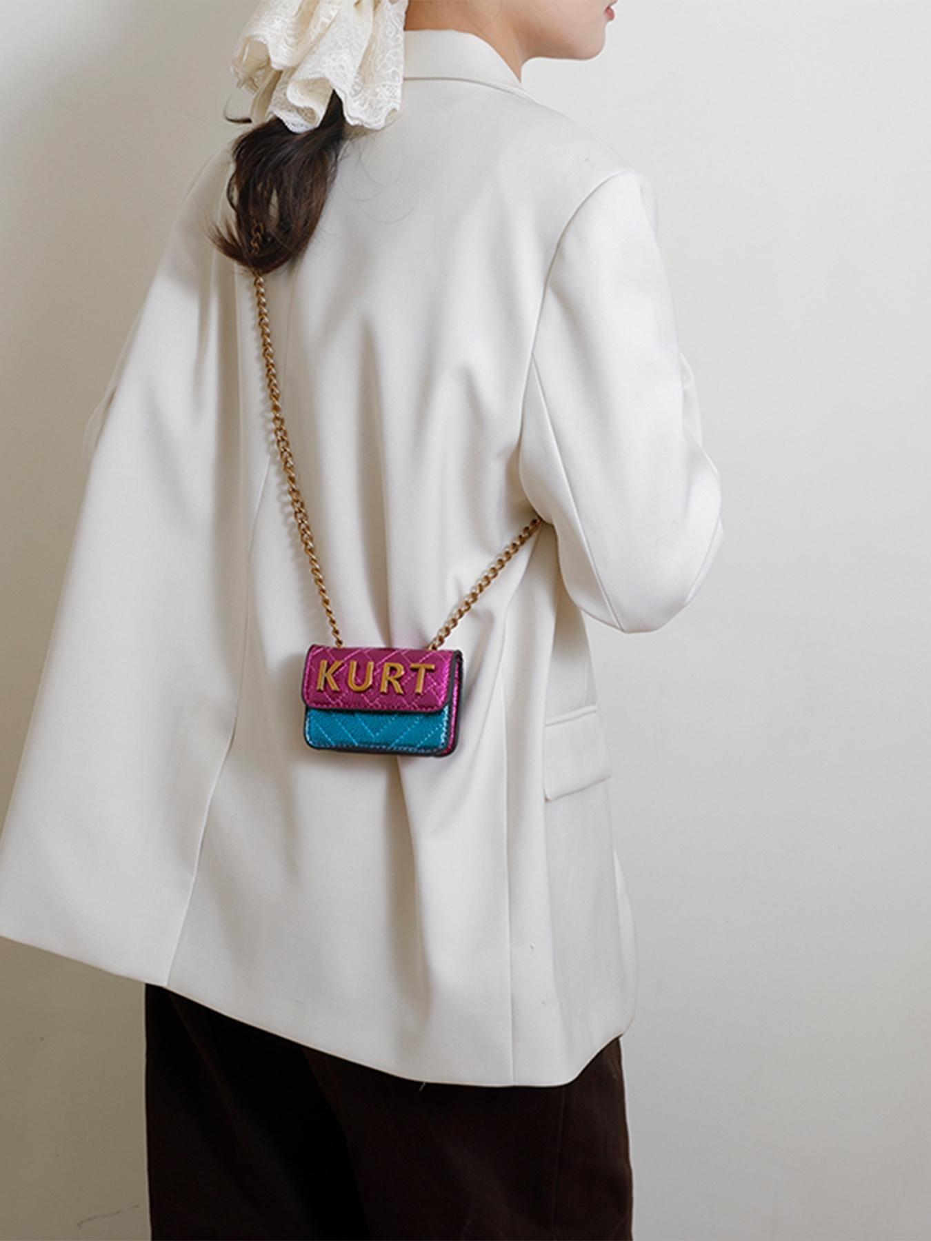 Mini Crossbody Chain Bag with Magnetic Letter Pouch, Elegant Chain Shoulder Strap, Multiple Colors Available, Fashion Casual Style, All Seasons Use, Fashionable Crossbody Bag