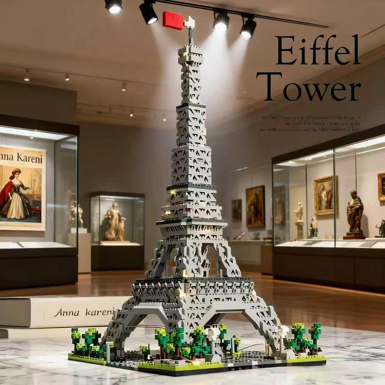 1875pcs Eiffel Tower Micro Particle Building Blocks Set, Collectible Model Kit, Halloween Christmas Thanksgiving Gift, No Light Included