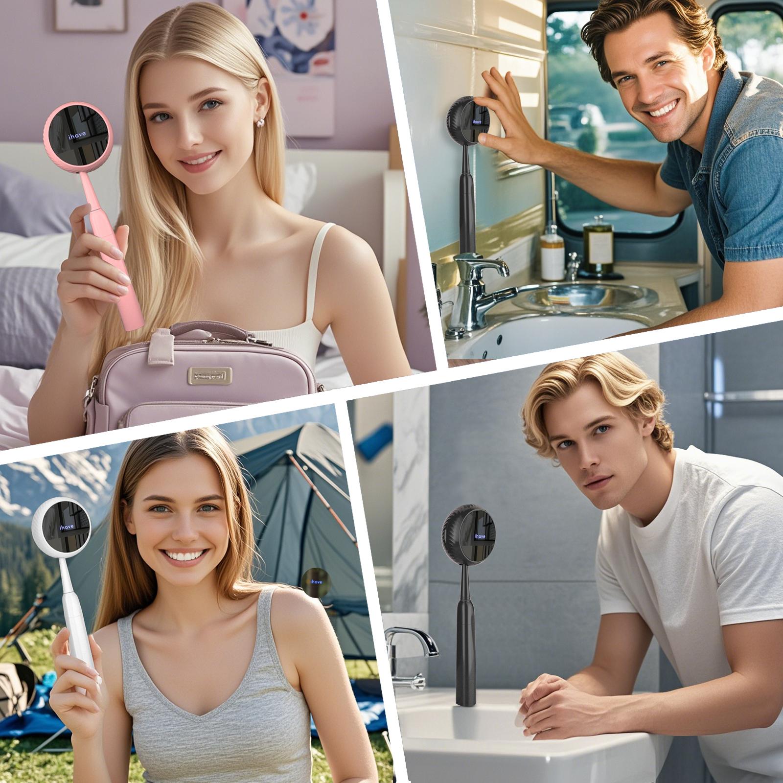 iHave Toothbrush Sanitizer – Wall-Mounted UV Toothbrush Holders for Bathrooms, Stylish Bathroom Accessories and Bathroom Decor for Home & RV, Travel Essentials, Cool Gadgets Black