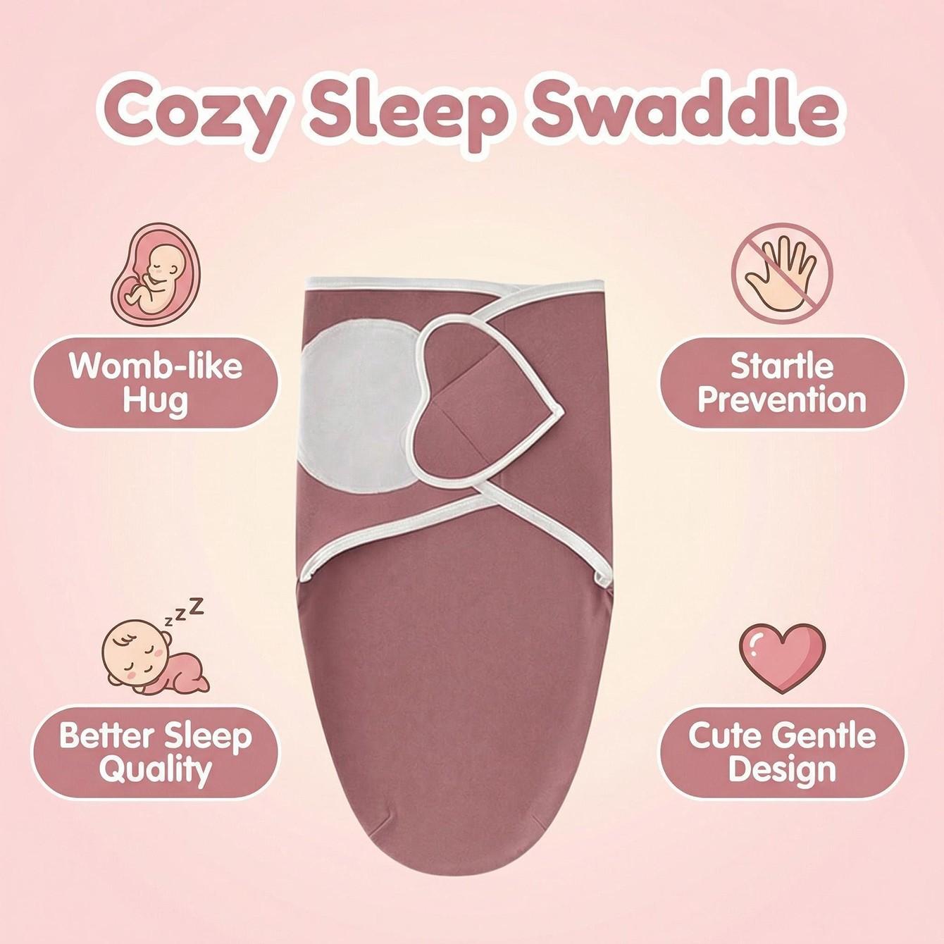 Three-Piece Baby Swaddle Blanket Set, Newborn Anti-Jump Wrap, Knit Fabric, Simulates Uterus Environment, Soft and Cozy, Cotton Velcro Design